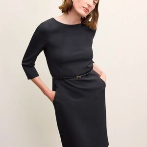 MM Lafleur Black Long Sleeve Dress With Pockets Women's Size 4 Business Casual